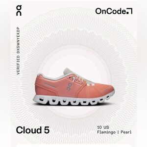 OnCloud Women’s Cloud 5 size 10 Flamingo | Pearl